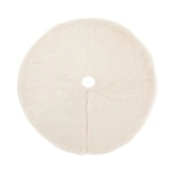 Glitzhome® 48" White Plush Christmas Tree Skirt