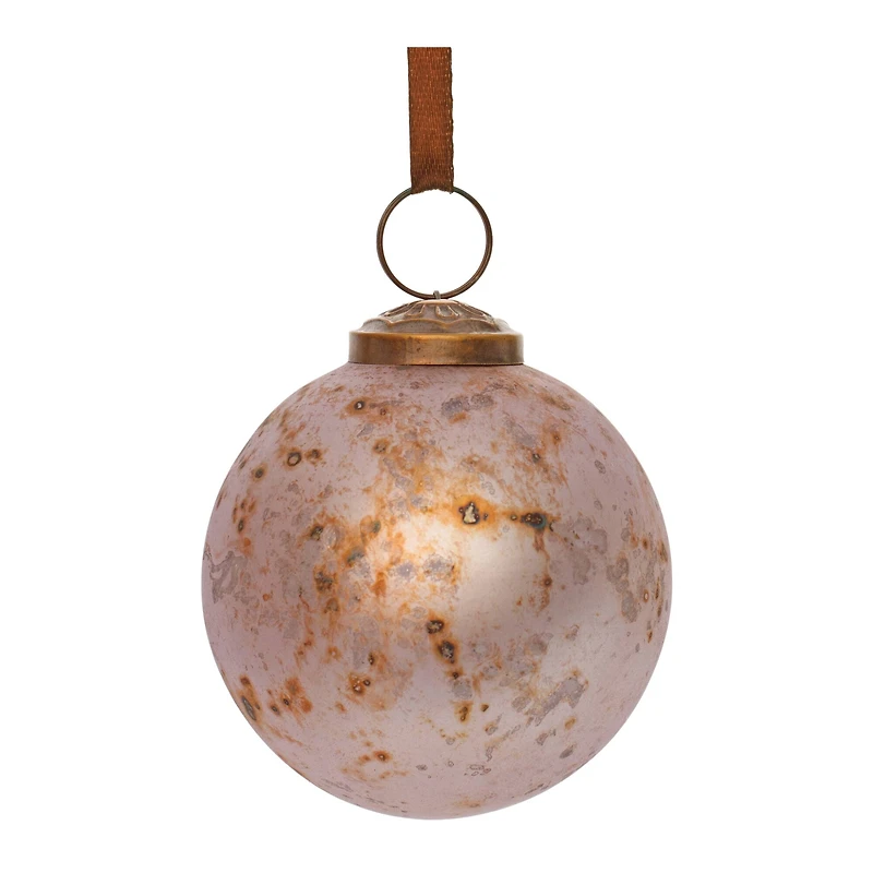 3" Rusted Violet Mercury Glass Ball Ornaments. 6ct.