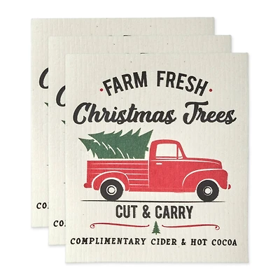 DII® Christmas Truck Swedish Dishcloth Set, 3ct.