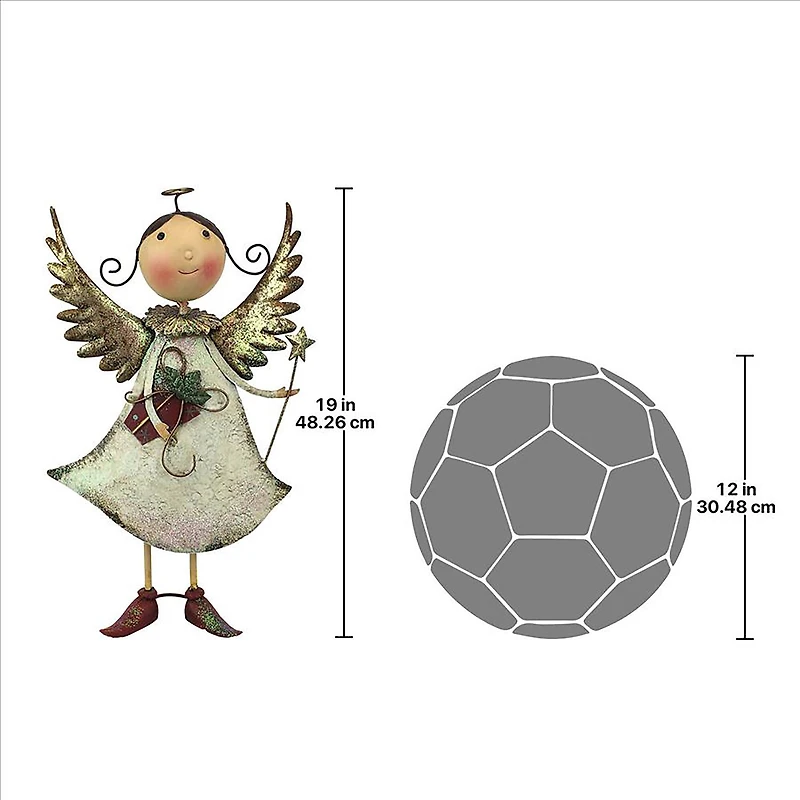 Design Toscano 19" Holiday Helper Clara Metal Angel Statue