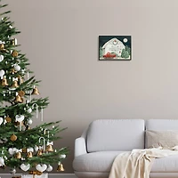Stupell Industries Nighttime Christmas Barn Farm Framed Giclee Art