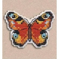 Oven Badge - Peacock Butterfly Cross Stitch Kit