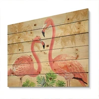 Designart - Gold Glam Flamingos