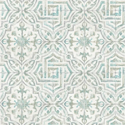 NuWallpaper Teal & Gray Landondale Peel & Stick Wallpaper