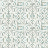 NuWallpaper Teal & Gray Landondale Peel & Stick Wallpaper