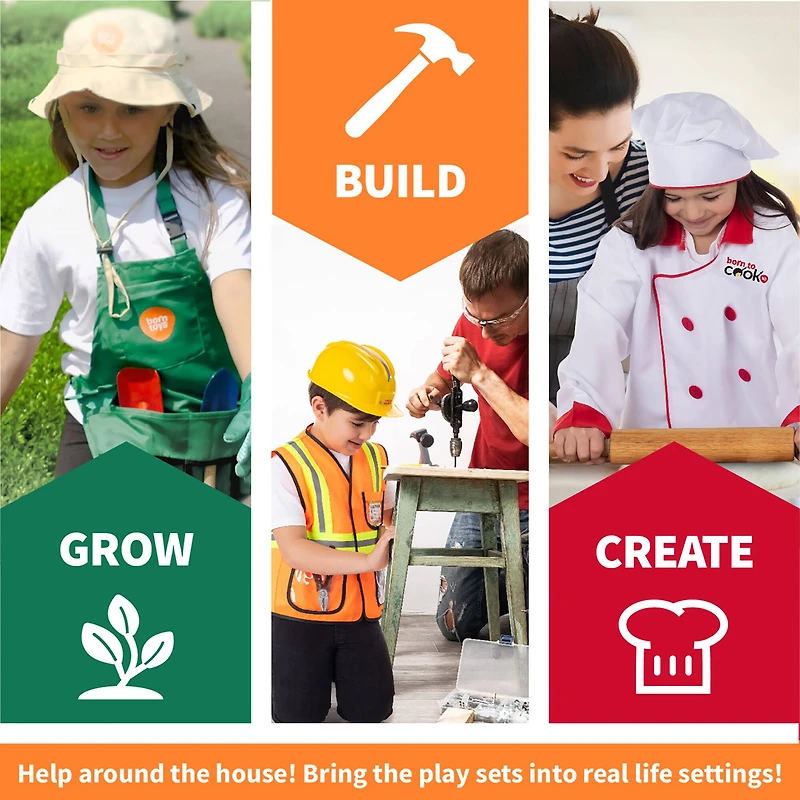 Bintiva Dress Up & Drama Play Helping at Home Costume Trunk Set