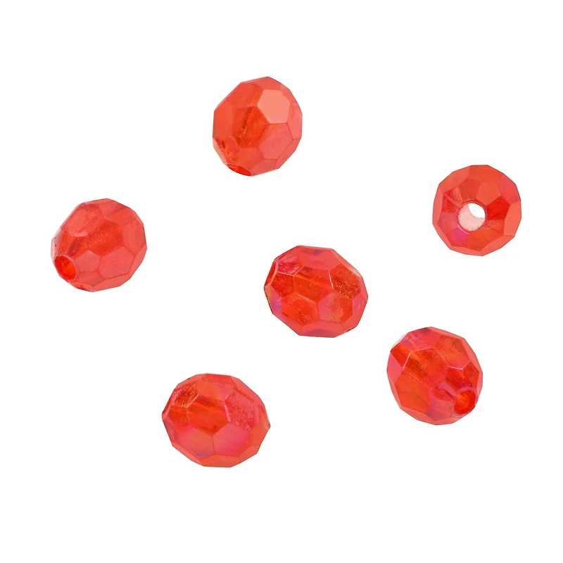 5.5mm Red AB Faceted Acrylic Round Bead Value Pack by Bead Landing™