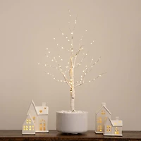 3ft. Pre-Lit White Birch Artificial Christmas Tree, Warm White LED Lights