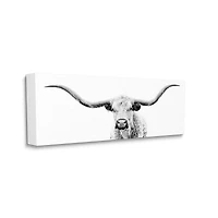 Stupell Industries Longhorn Cattle Gazing Modern Photography Canvas Wall Art