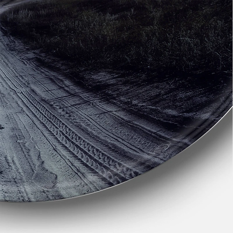 Designart - Paved Road Under A Full Moon