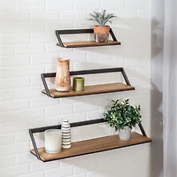 Honey Can Do Floating Decorative Metal & Wood Wall Shelves, 3ct.