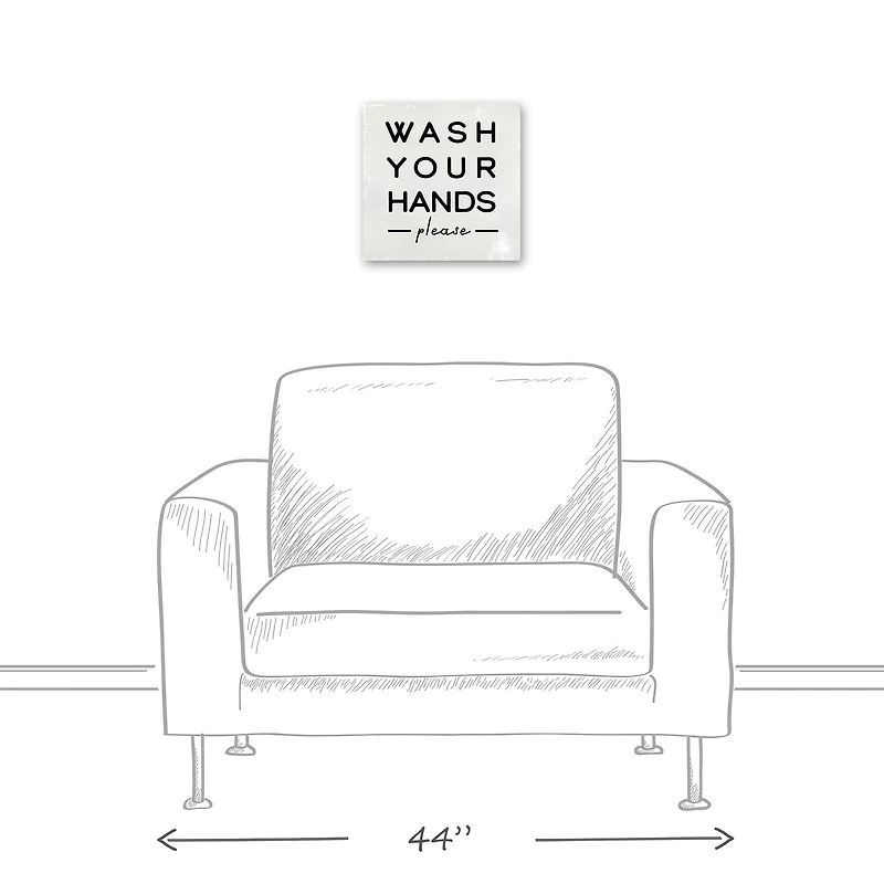 Wash Your Hands Please 12" x 12" Canvas Wall Art