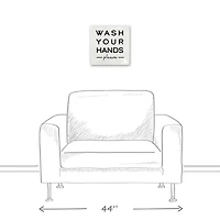 Wash Your Hands Please 12" x 12" Canvas Wall Art