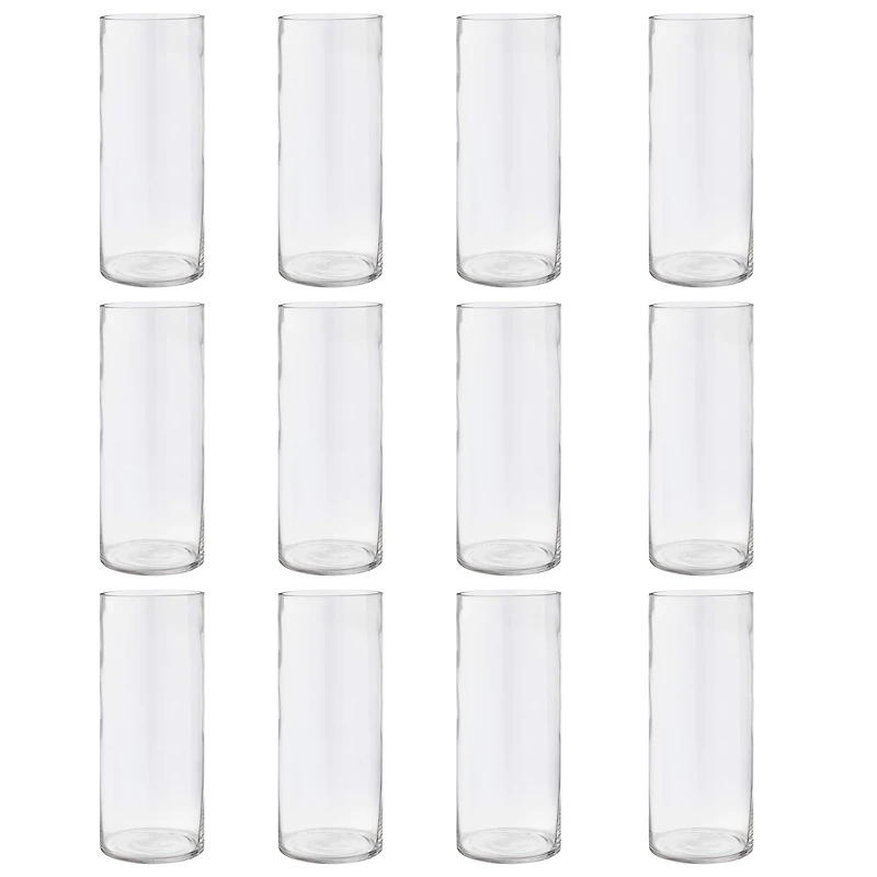 12 Pack: 12" Cylinder Glass Vase by Ashland®