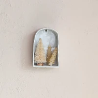 Hello Honey 9" White Reactive Glaze Stoneware Wall Shelf