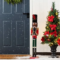 Glitzhome® 36.5"H Wooden Christmas African American Soldier Nutcracker