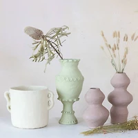 Hello Honey® 17" Mint Handmade Paper Mache Vase with Embossed & Debossed Design