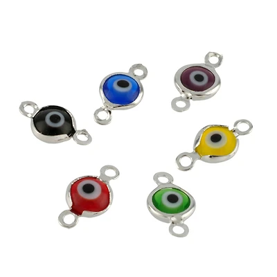 12mm Rhodium Eye Connectors, 6ct. by Bead Landing™