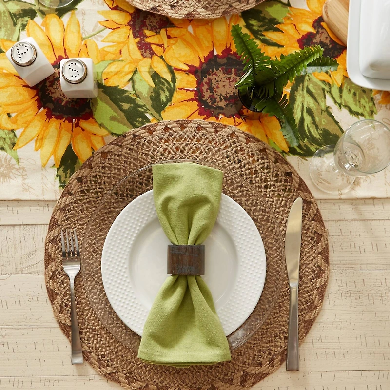DII® 15" Round Natural Lattice Woven Placemat Set, 6ct.