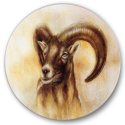 Designart - Portrait of Wild Ram With Mighty Horns I