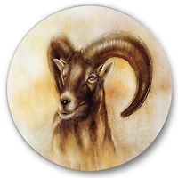 Designart - Portrait of Wild Ram With Mighty Horns I