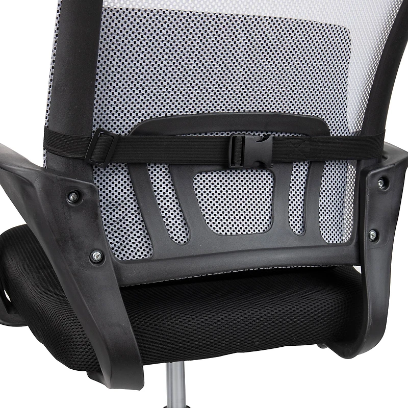 Mind Reader Harmony Collection Black Ergonomic Back and Footrest Set