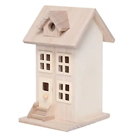 7.5" Unfinished Wood Townhouse Birdhouse by Make Market®
