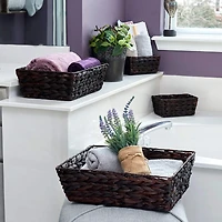 Household Essentials Dark Brown Wicker Storage Basket Set