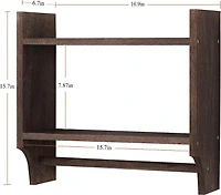2-Tier Wood Wall Mounted Bathroom Shelf with Towel Rack