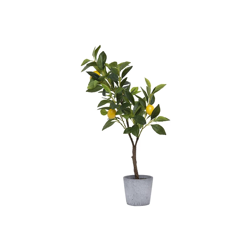 Hello Honey® 2ft. Faux Lemon Tree in Cement Pot