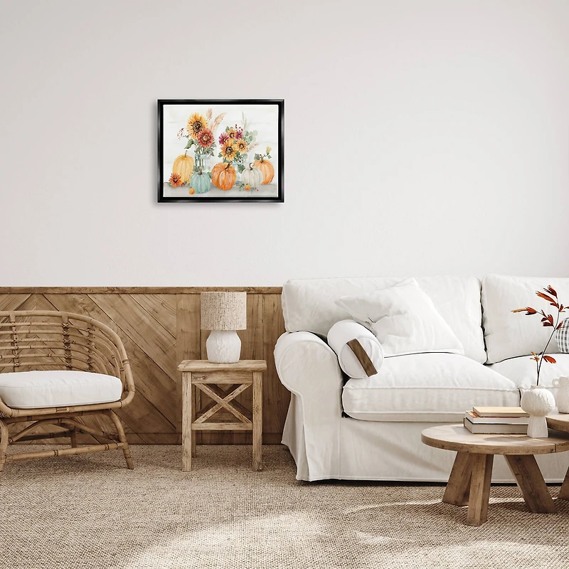 Stupell Industries Autumn Ramble Country Bouquets Framed Floater Canvas Wall Art