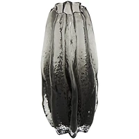 12" Black Ombre Wavy Abstract Glass Vase