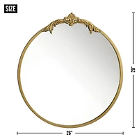 28" Ornate Gold Wall Mirror