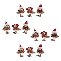 Winter Bird Shelf Sitter with Natural Accents