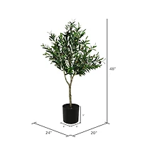 4ft. Potted Artificial Green Olive Tree