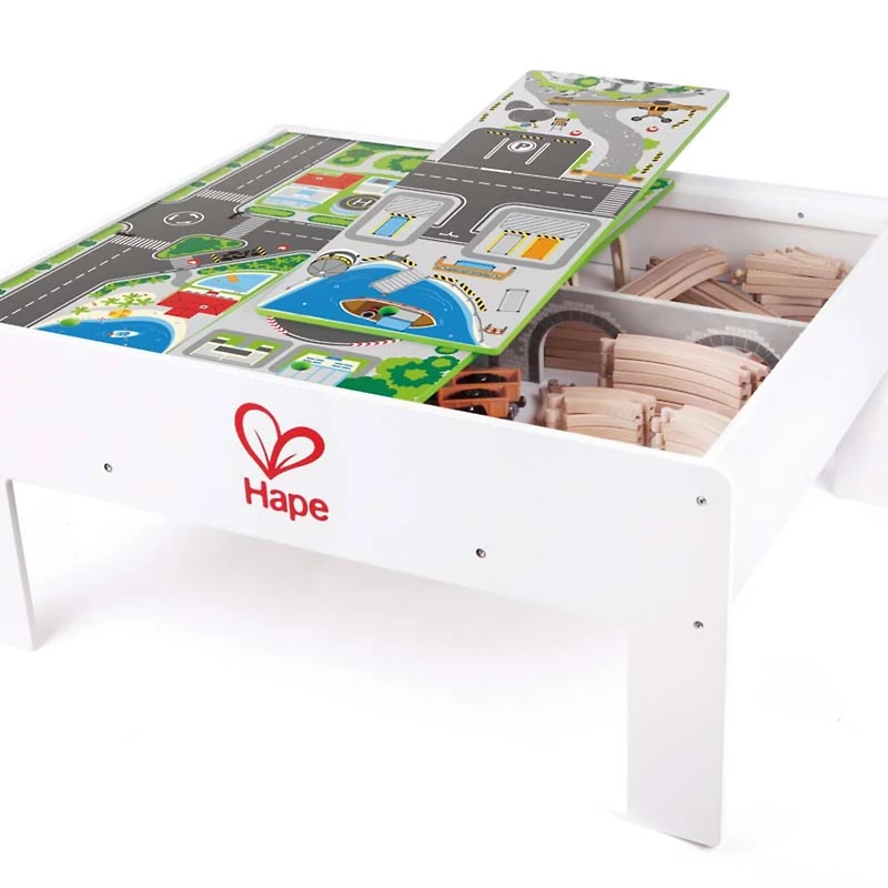 Hape Railway Collection Play & Stow Storage Activity Table