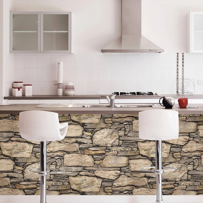 NuWallpaper Hadrian Stone Wall Peel & Stick Wallpaper