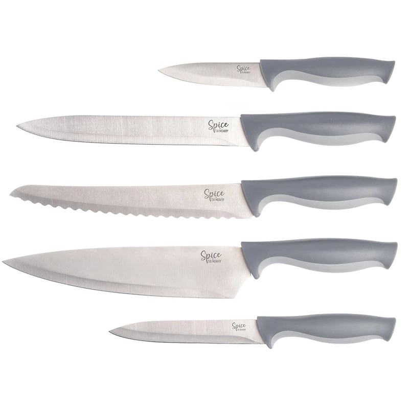 Spice by Tia Mowry Savory Saffron Gray 14 Piece Cutlery Set