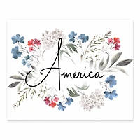10" Floral America Tabletop Canvas