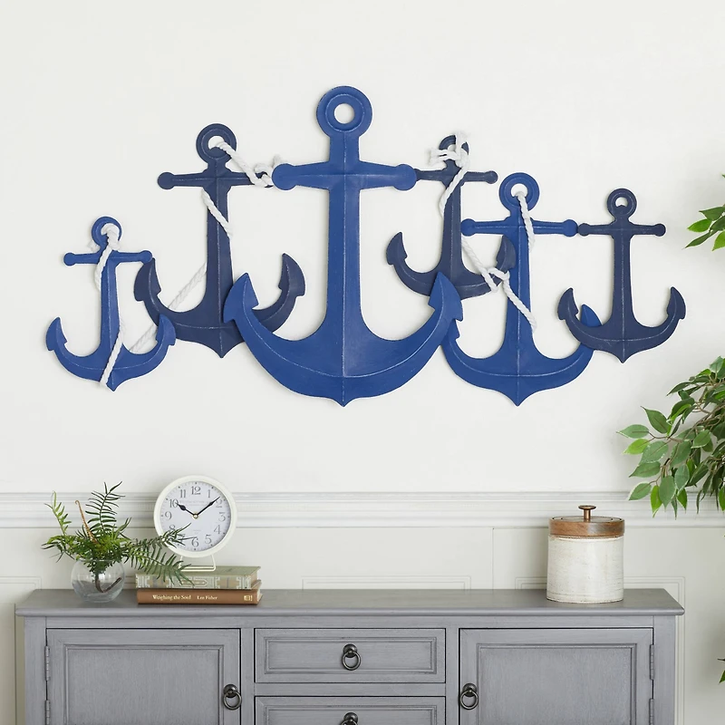 Blue Iron Coastal Wall Decor, 24" x 48" x 1"