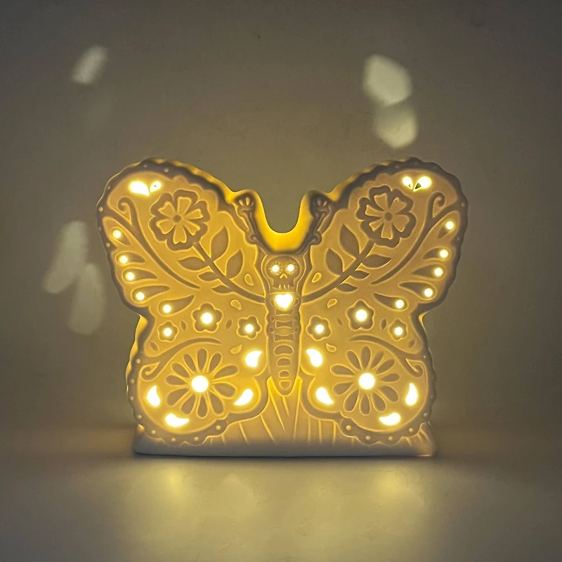 7.5" DIY LED Butterfly Ceramic Décor by Ashland®