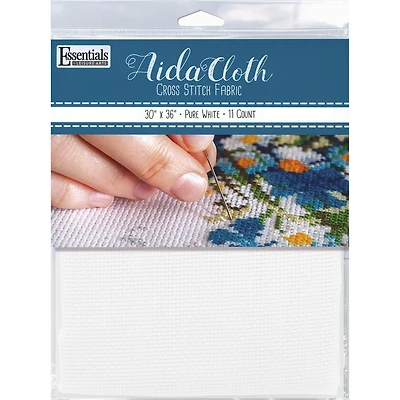 Essentials by Leisure Arts Pure White 11ct. Aida Cloth, 30" x 36"
