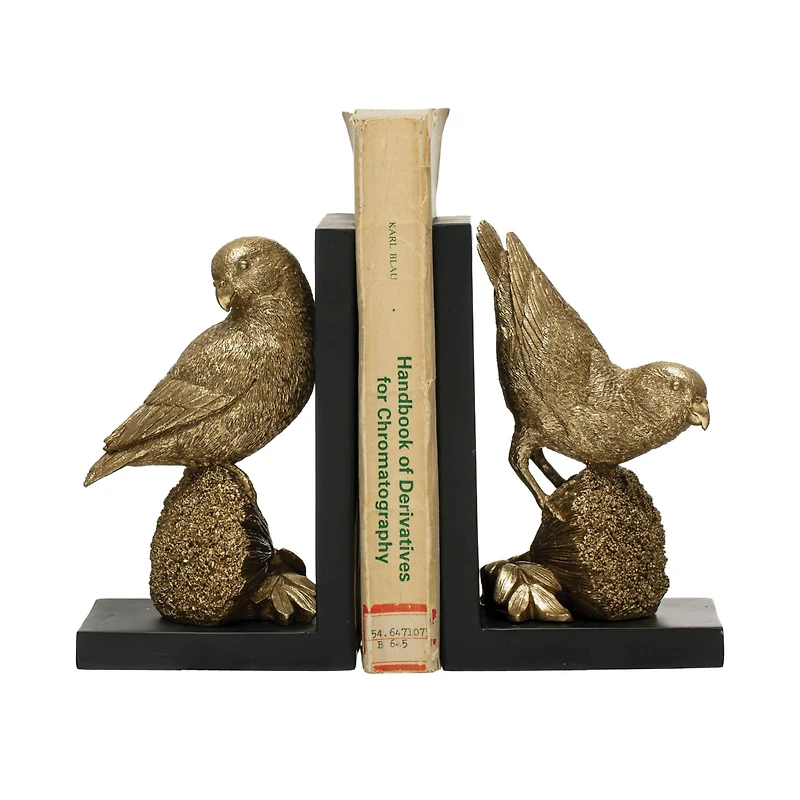 Hello Honey® Gold Parrot Bookends Set
