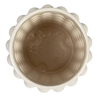 Hello Honey® White Raised Dots Stoneware Canister with Acacia Wood Lid