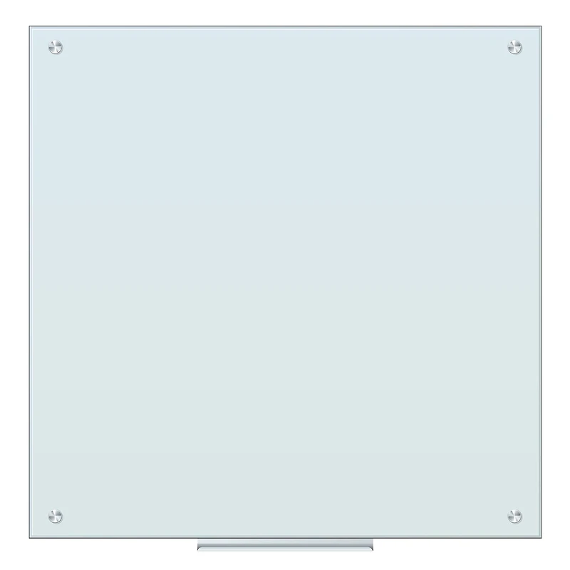U Brands Frameless White Frosted Magnetic Glass Dry-Erase Board, 36" x 36"