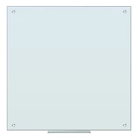 U Brands Frameless White Frosted Magnetic Glass Dry-Erase Board, 36" x 36"