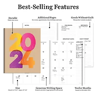 TF Publishing Medium 2024 Kraft Stamped Monthly Planner