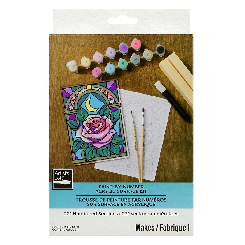 Stained Glass Rose Paint-by-Number Acrylic Surface Kit by Artist's Loft®