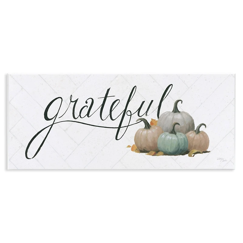 Stupell Industries Grateful with Pumpkins Wall Plaque Art