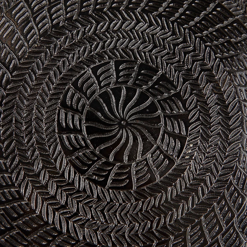 Black Aluminum Carved Designs Plate Wall Decor Set of 3 15", 13", 11"